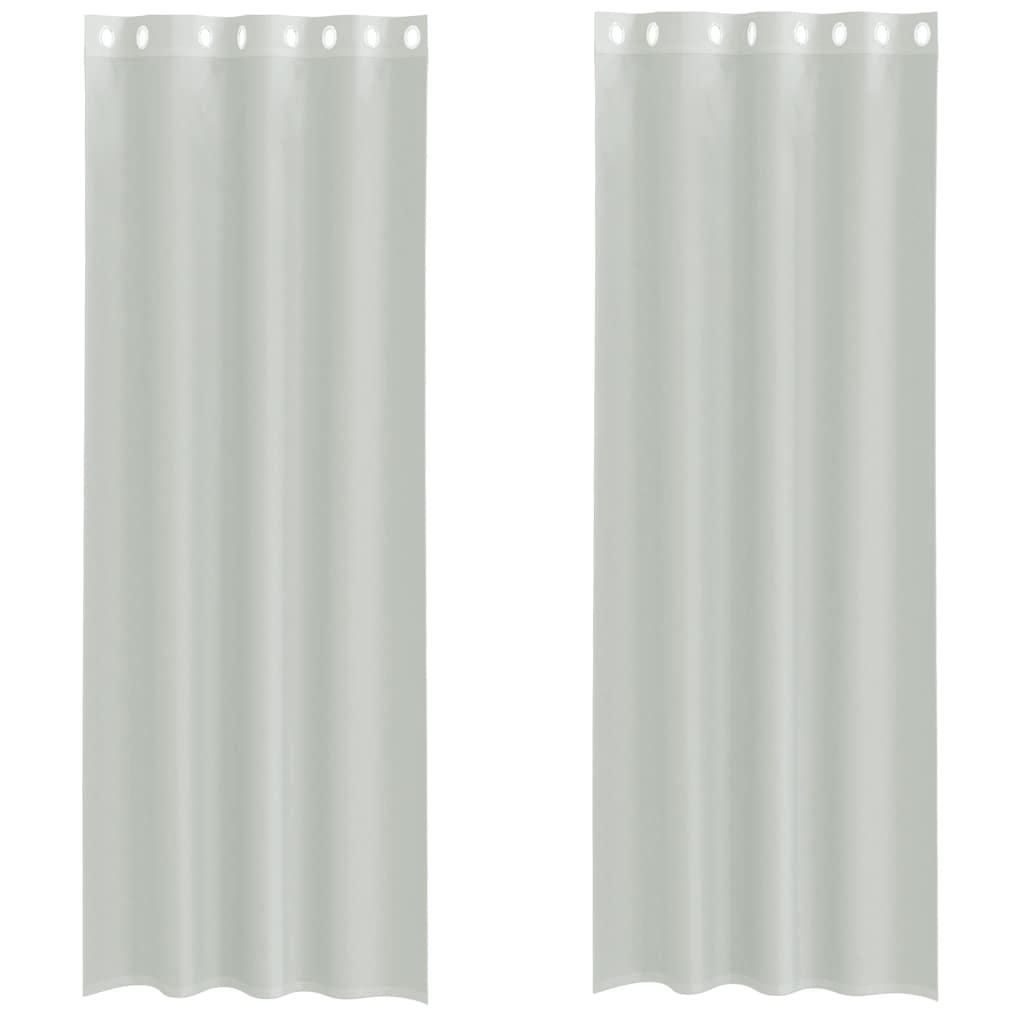 Vidaxx Gardinen Voile mit Ösen 2 Stück 140x260 cm hellgrau