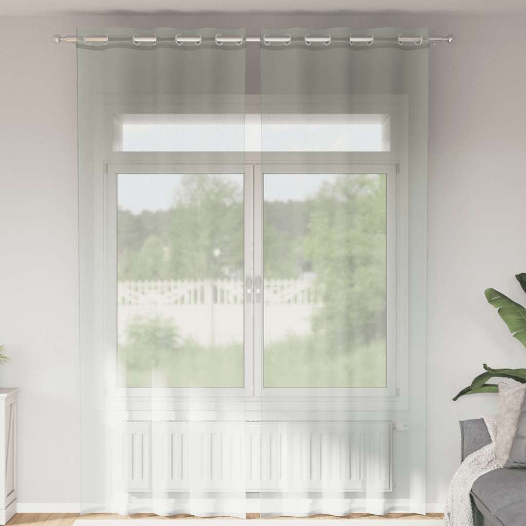 Vidaxx Gardinen Voile mit Ösen 2 Stück 140x260 cm hellgrau