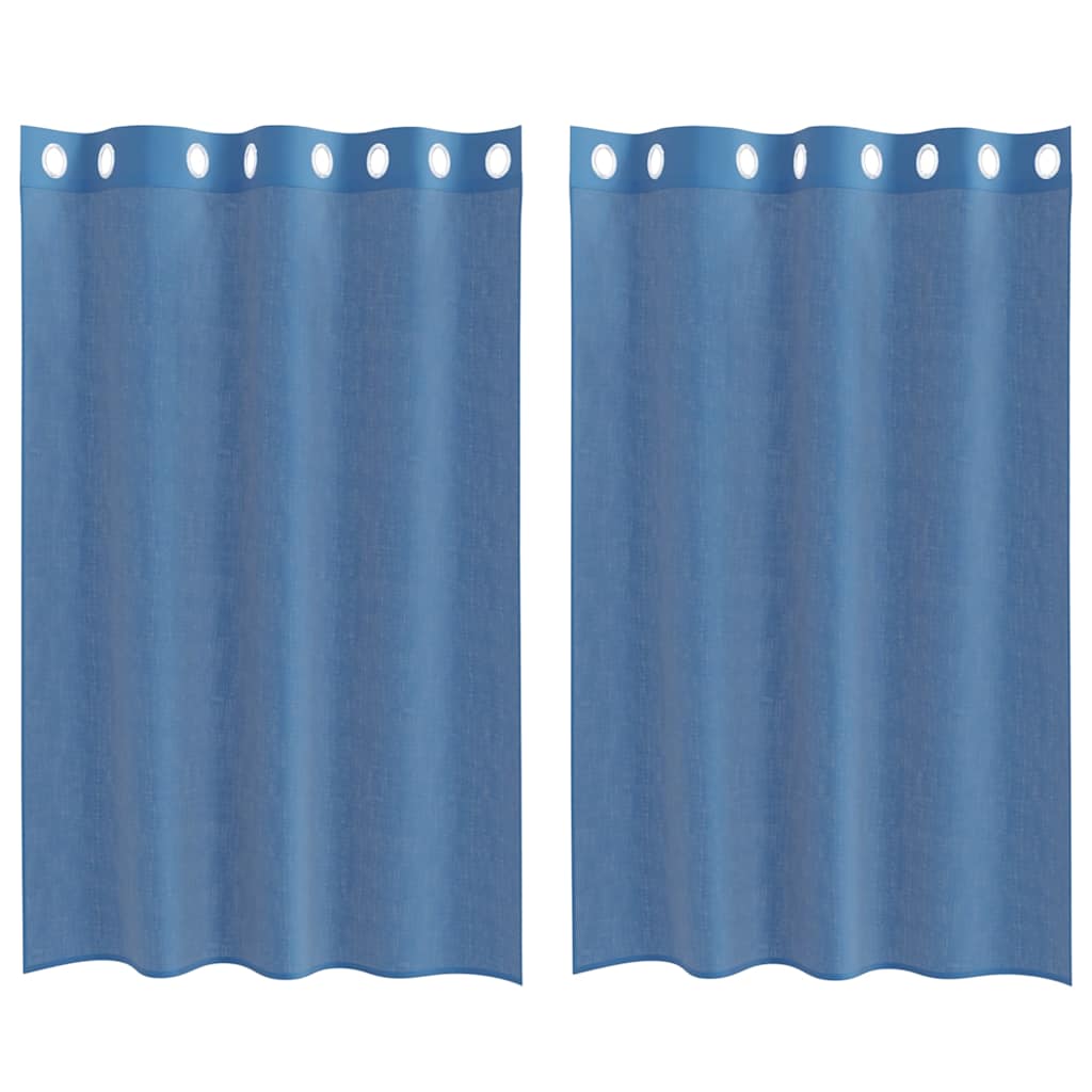 Vidaxl Gardinen Voile mit Ösen 2 Stück Königsblau