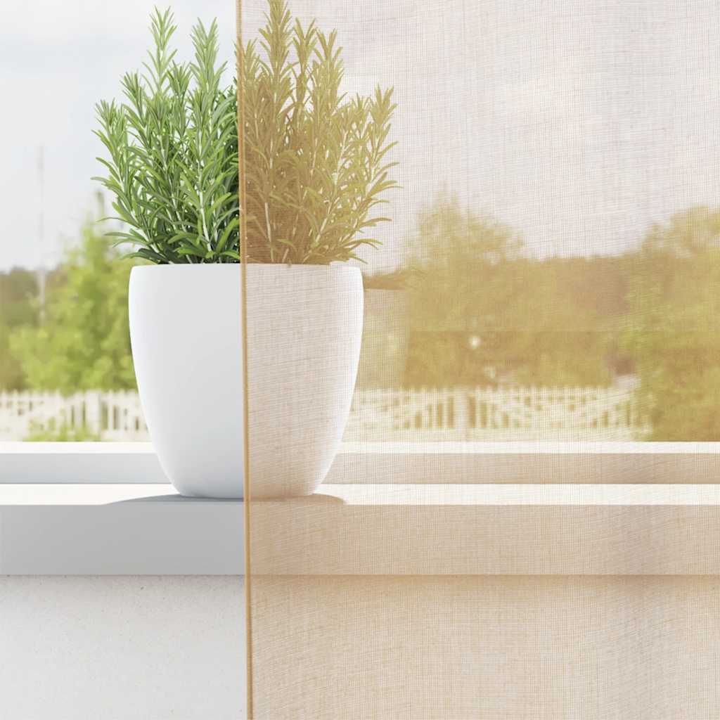 Vidaxl Gardinen Voile mit Ösen 2 Stück Sand