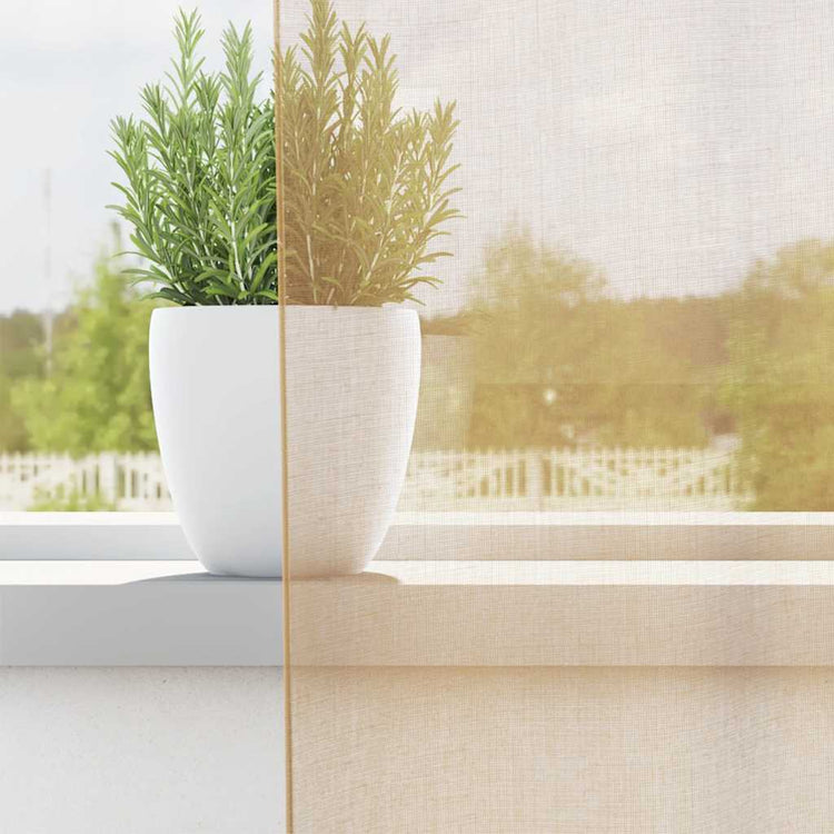 Vidaxl Gardinen Voile mit Ösen 2 Stück Sand