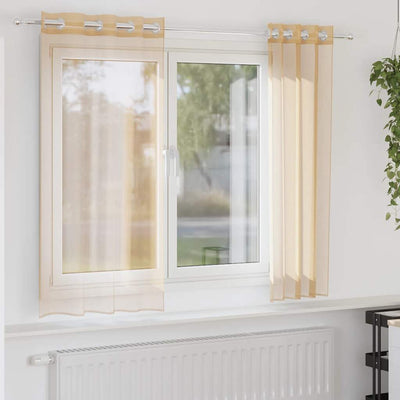 Vidaxl Gardinen Voile mit Ösen 2 Stück Sand