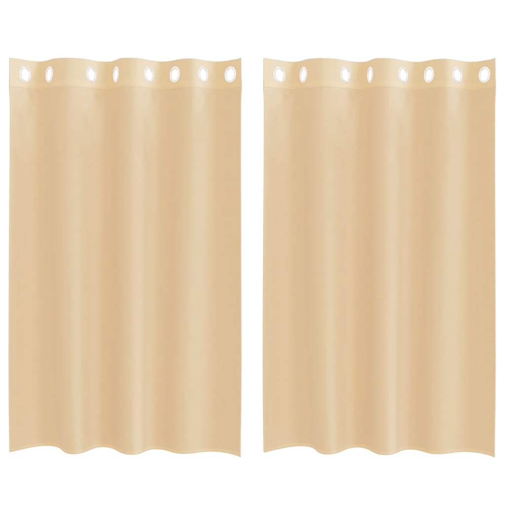 Vidaxl Gardinen Voile mit Ösen 2 Stück Sand