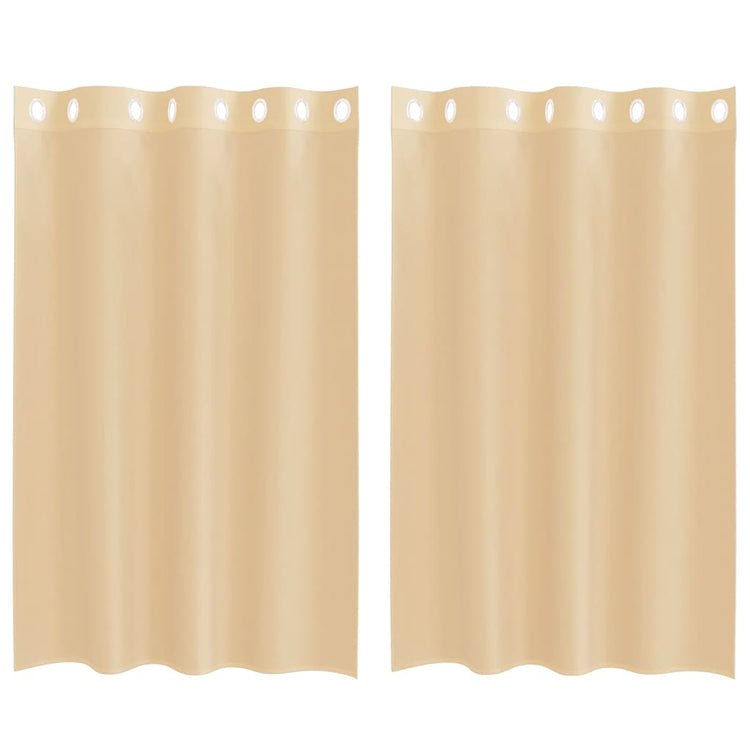 Vidaxl Gardinen Voile mit Ösen 2 Stück Sand
