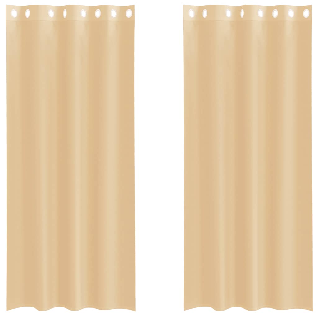 Vidaxl Gardinen Voile mit Ösen 2 Stück Sand