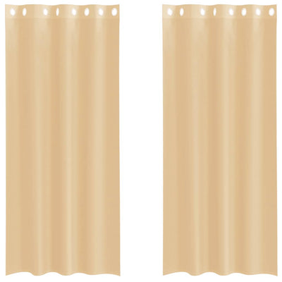 Vidaxl Gardinen Voile mit Ösen 2 Stück Sand