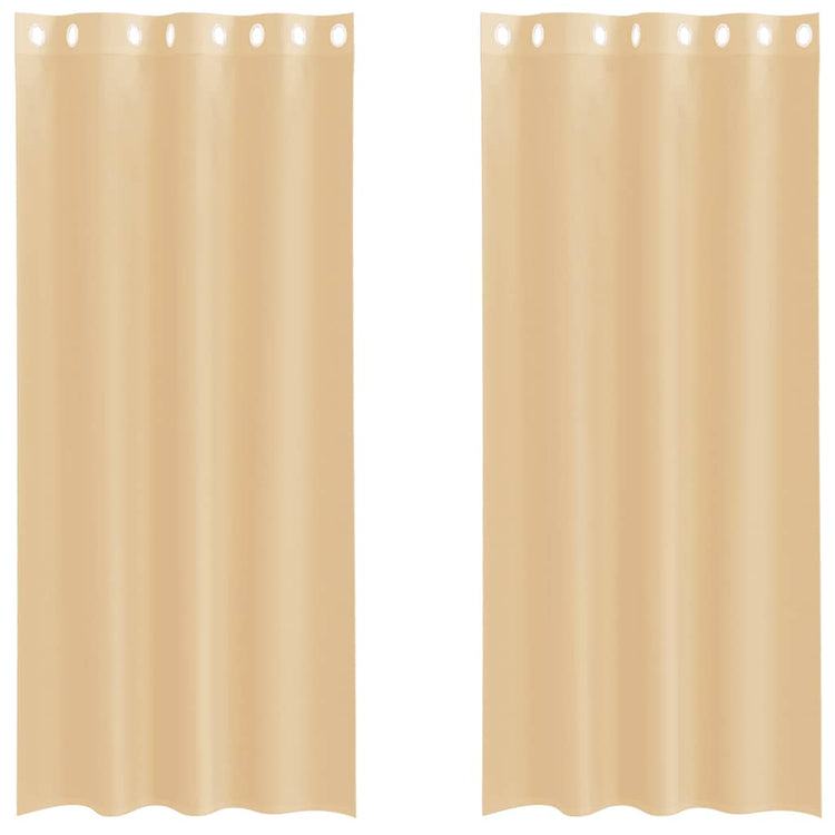 Vidaxl Gardinen Voile mit Ösen 2 Stück Sand