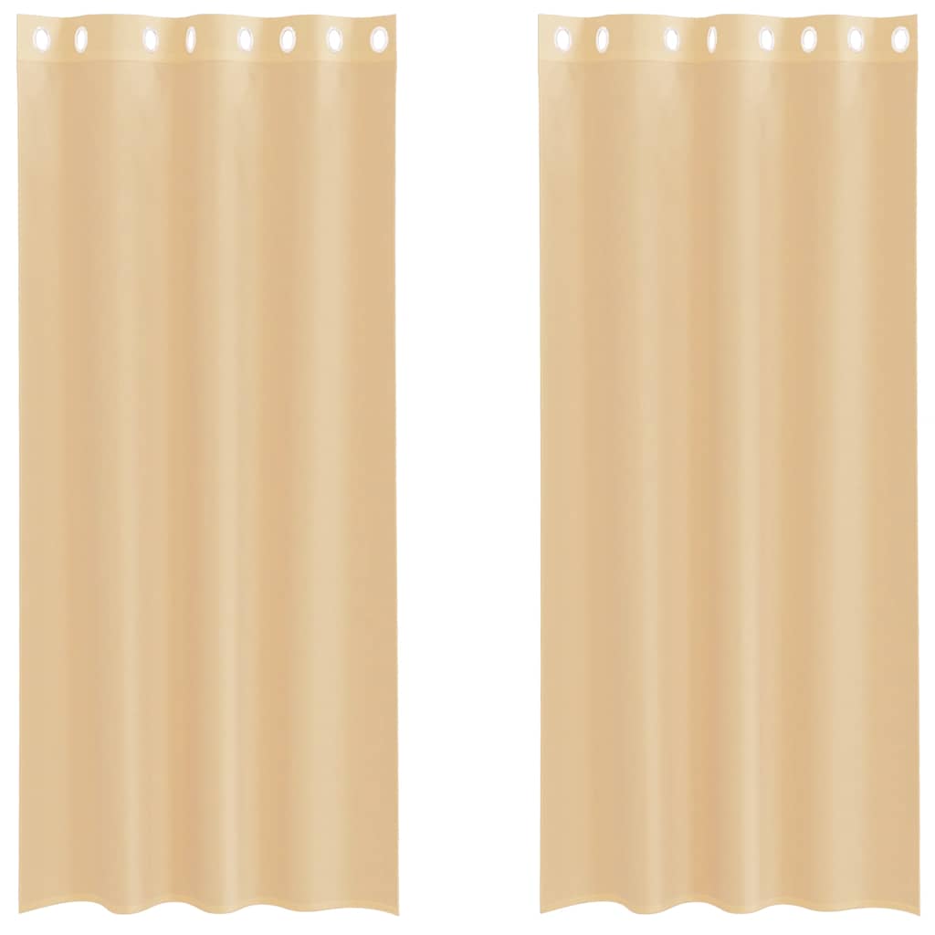 Vidaxl Gardinen Voile mit Ösen 2 Stück Sand