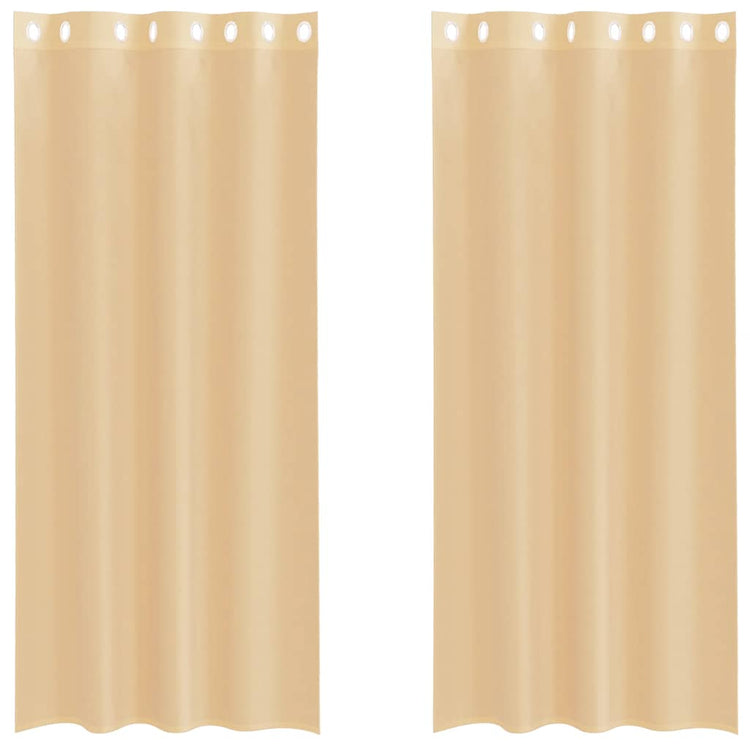 Vidaxl Gardinen Voile mit Ösen 2 Stück Sand