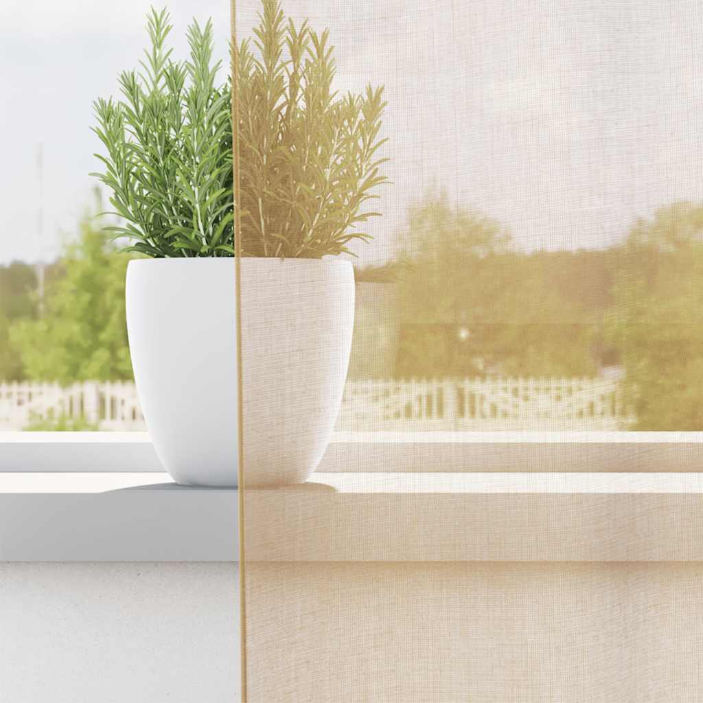 Vidaxl Gardinen Voile mit Ösen 2 Stück Sand