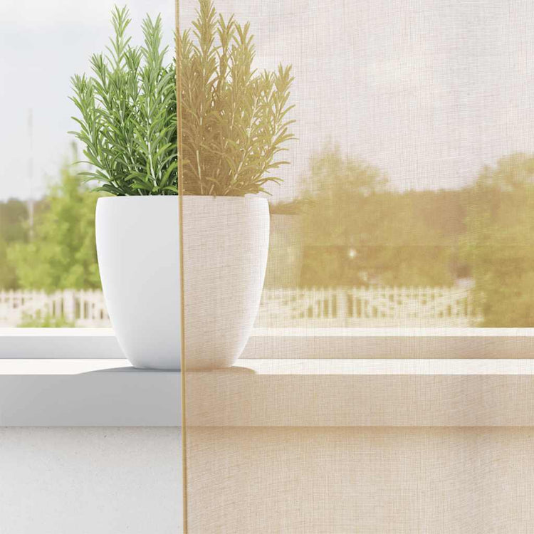 Vidaxl Gardinen Voile mit Ösen 2 Stück Sand