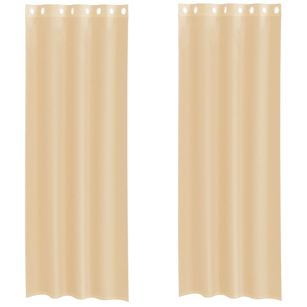Vidaxl Gardinen Voile mit Ösen 2 Stück Sand