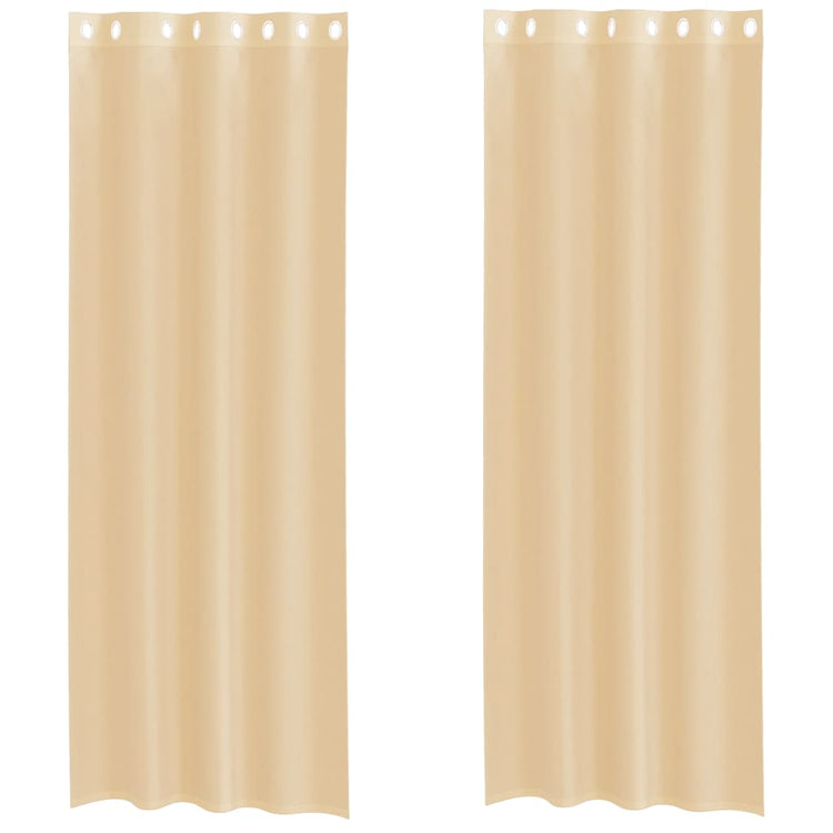Vidaxl Gardinen Voile mit Ösen 2 Stück Sand