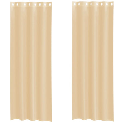 Vidaxl Gardinen Voile mit Ösen 2 Stück Sand