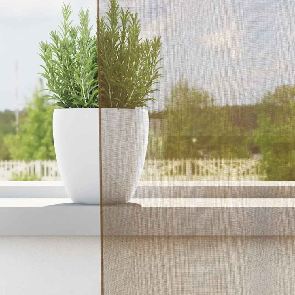 Vidaxl Gardinen Voile mit Ösen 2 Stück hellbraun