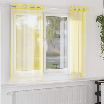 Vidaxl Gardinen Voile mit Ösen 2 Stück gelb