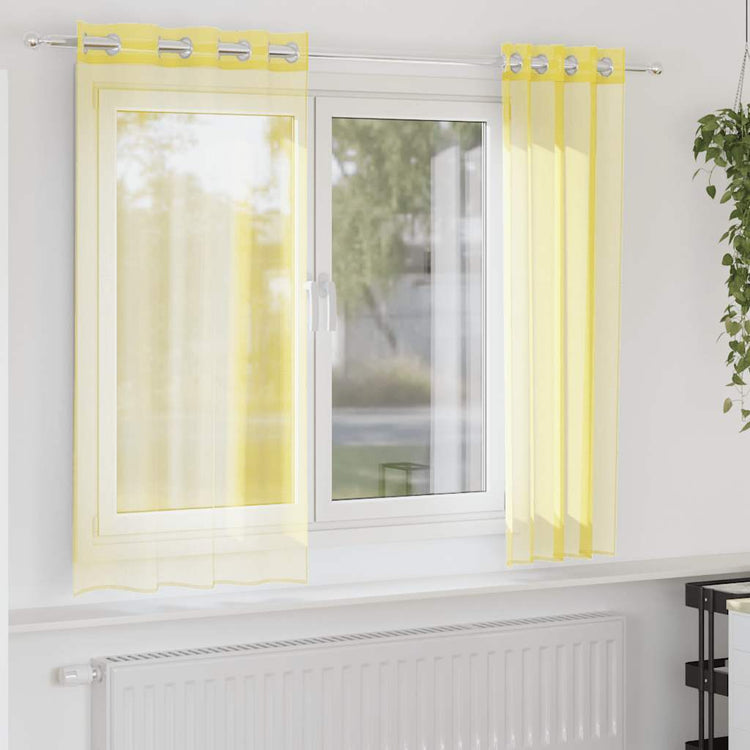 Vidaxl Gardinen Voile mit Ösen 2 Stück gelb
