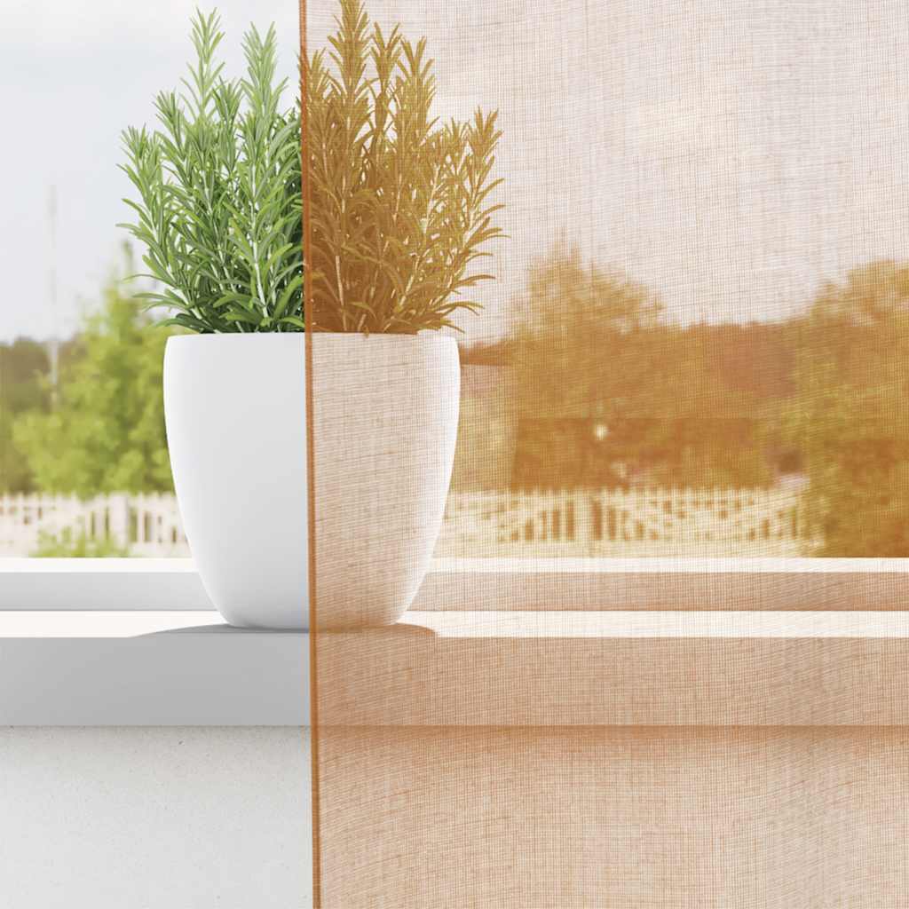 Vidaxl Vorhänge Voile mit Ösen 2 Stück Terrakotta