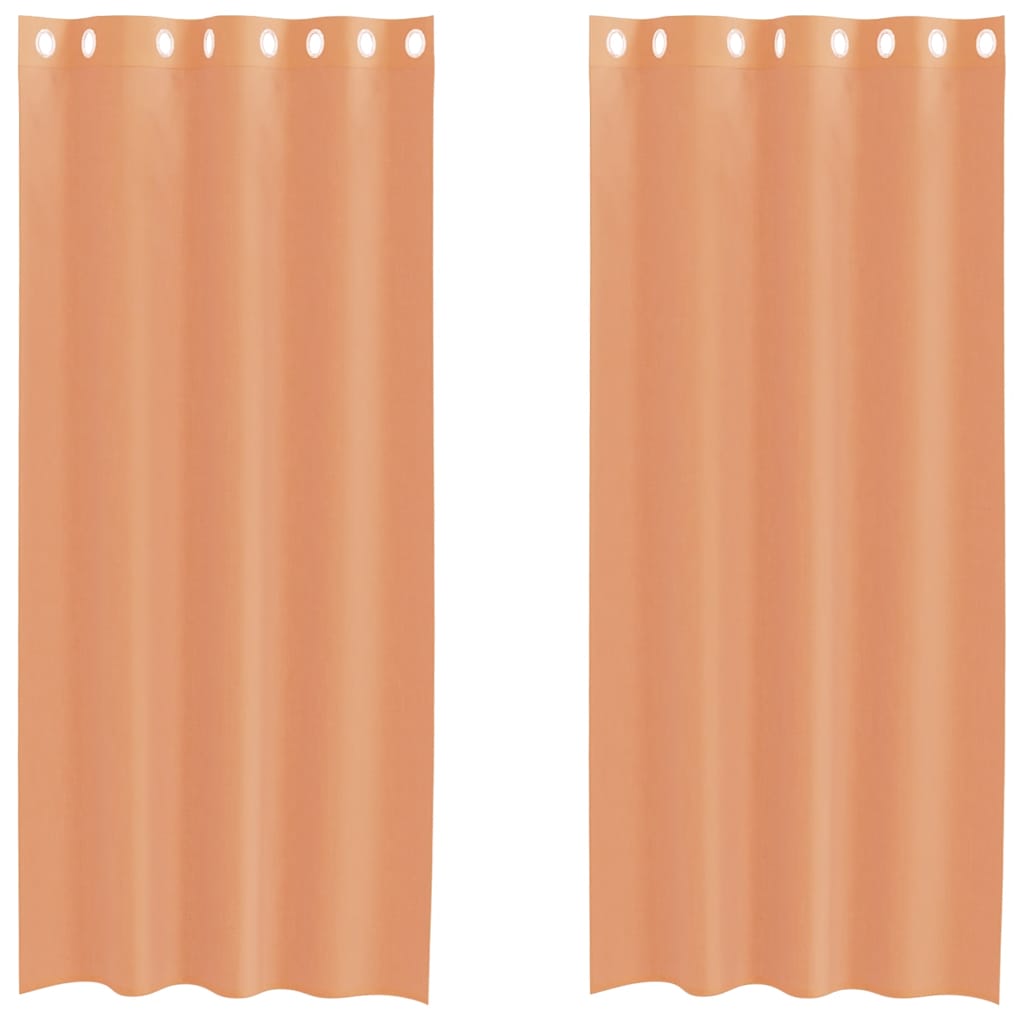 Vidaxl Vorhänge Voile mit Ösen 2 Stück Terrakotta