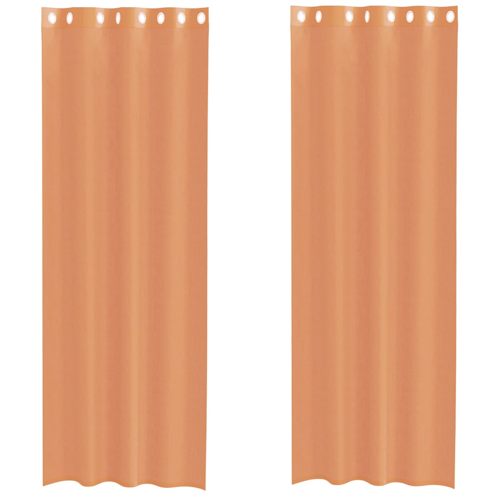 Vidaxl Vorhänge Voile mit Ösen 2 Stück Terrakotta
