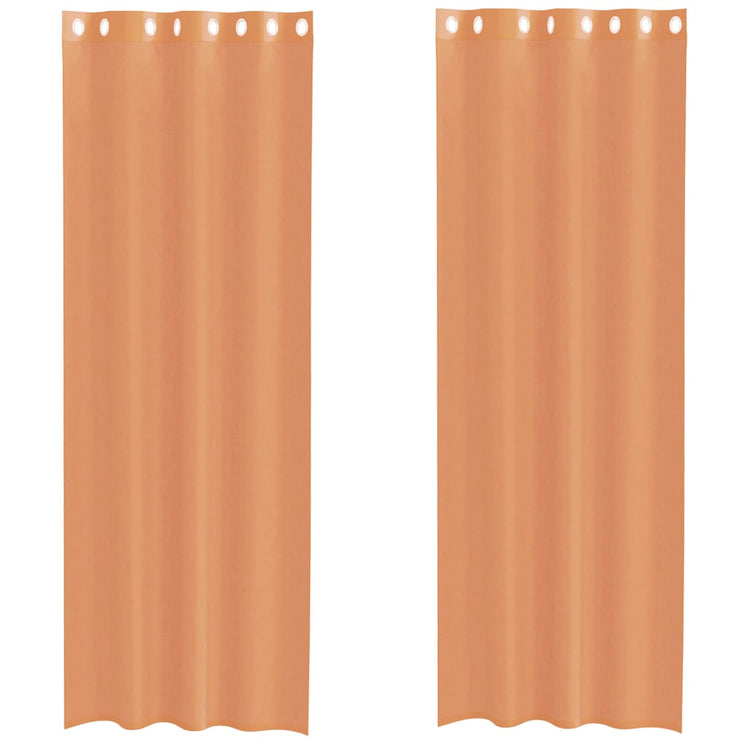 Vidaxl Vorhänge Voile mit Ösen 2 Stück Terrakotta
