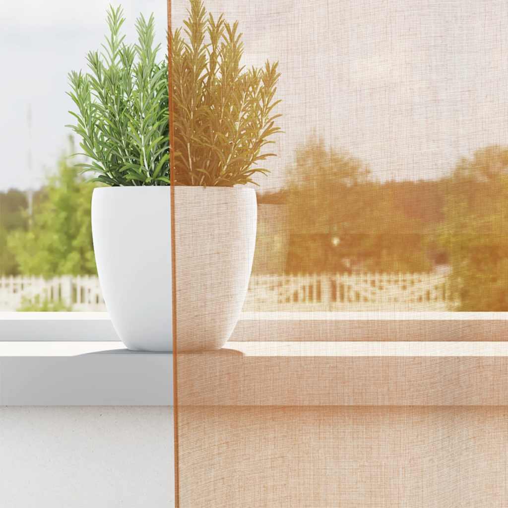 Vidaxl Vorhänge Voile mit Ösen 2 Stück Terrakotta
