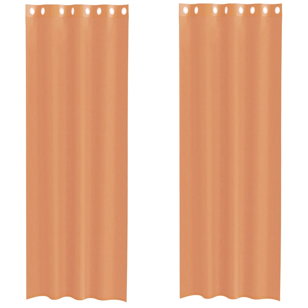 Vidaxl Vorhänge Voile mit Ösen 2 Stück Terrakotta