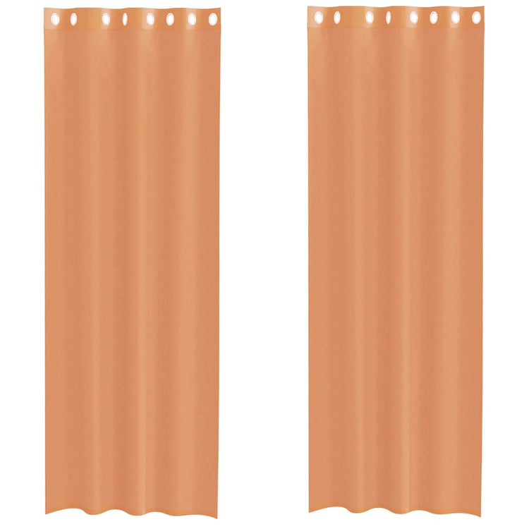 Vidaxl Vorhänge Voile mit Ösen 2 Stück Terrakotta