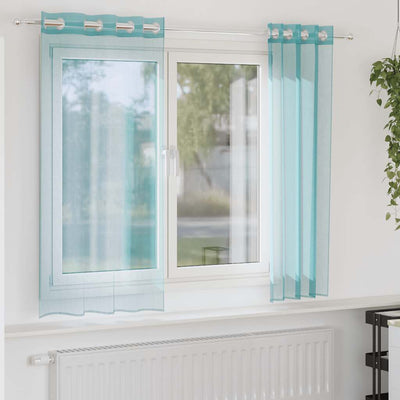 Vidaxl Gardinen Voile mit Ösen 2 Stück türkis