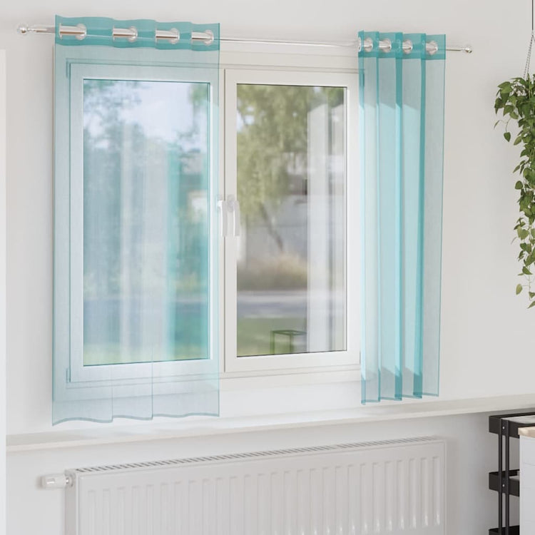 Vidaxl Gardinen Voile mit Ösen 2 Stück türkis