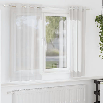 Vidaxl Gardinen Voile mit Ösen 2 Stück weiß
