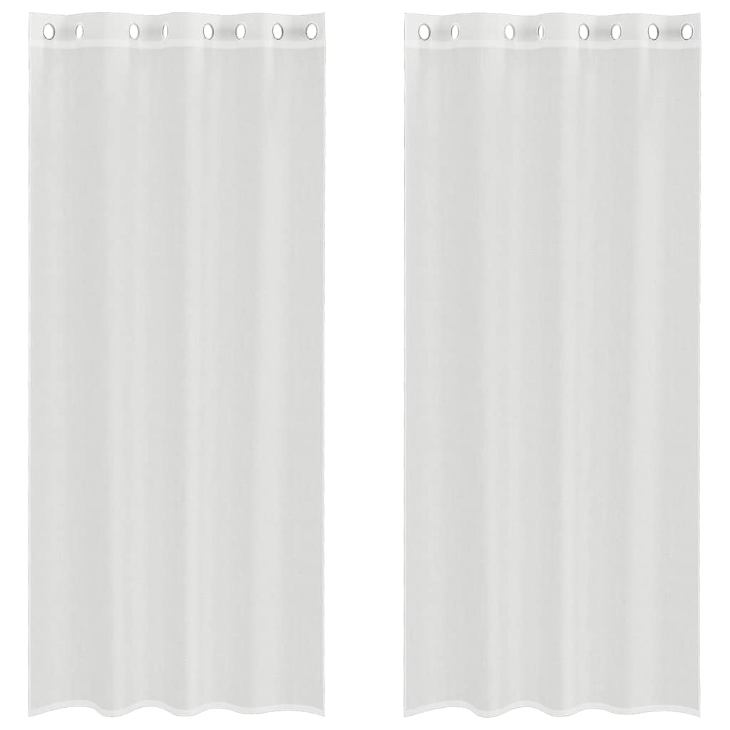 Vidaxl Gardinen Voile mit Ösen 2 Stück weiß