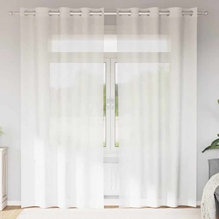 Vidaxl Gardinen Voile mit Ösen 2 Stück weiß