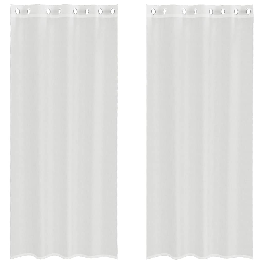 Vidaxl Gardinen Voile mit Ösen 2 Stück weiß