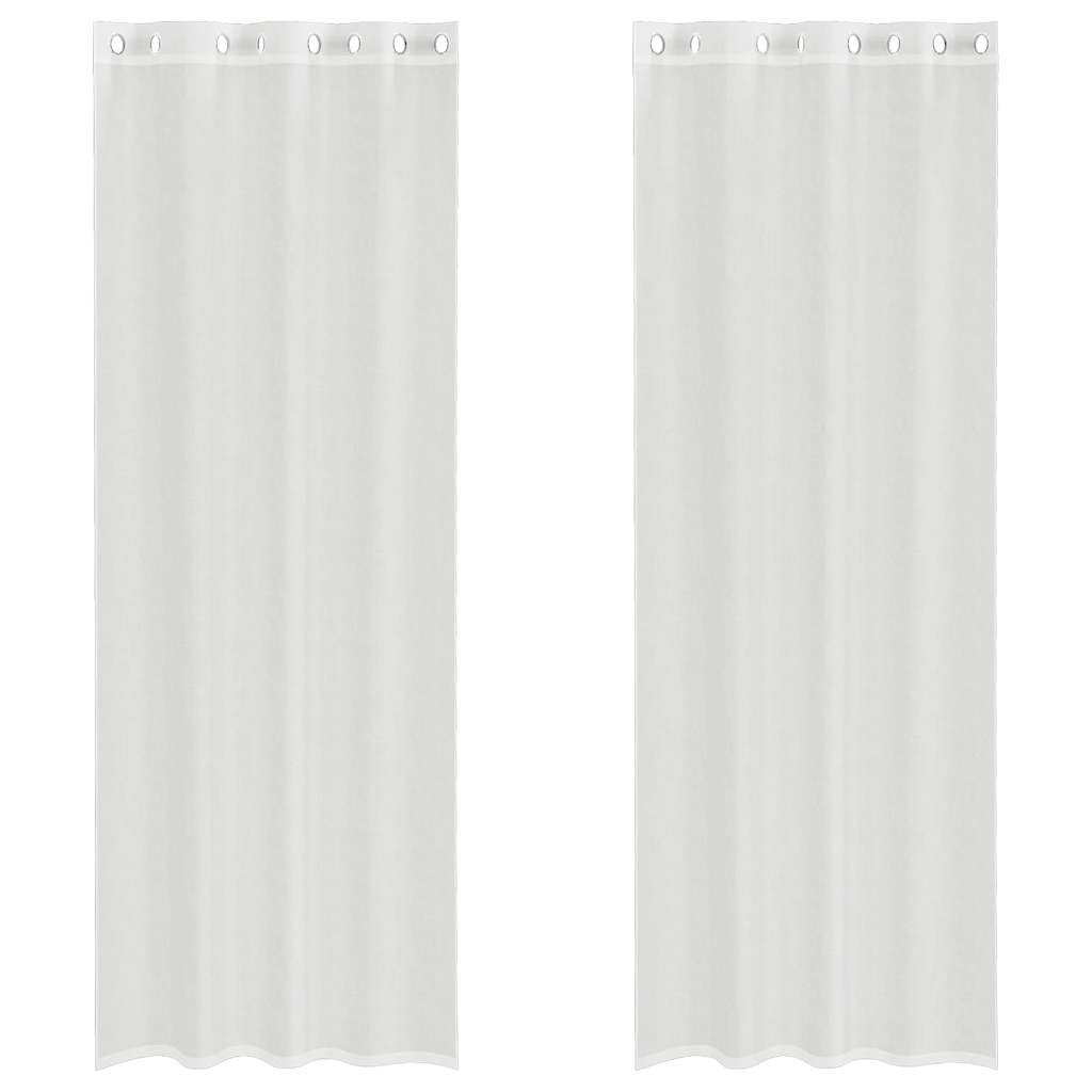 Vidaxl Gardinen Voile mit Ösen 2 Stück weiß