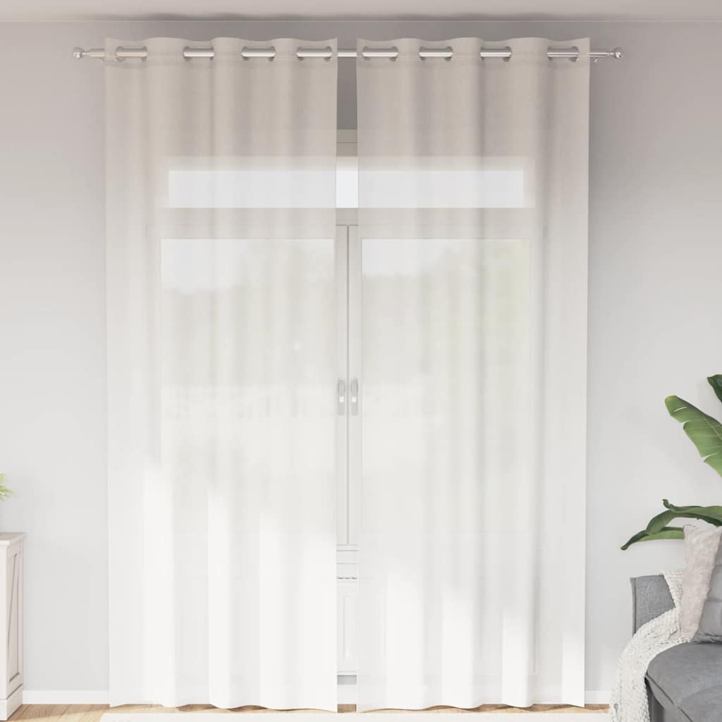 Vidaxl Gardinen Voile mit Ösen 2 Stück weiß