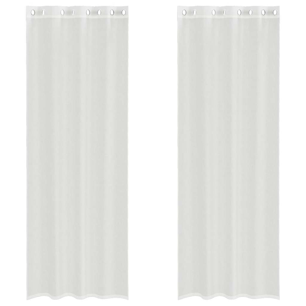 Vidaxl Gardinen Voile mit Ösen 2 Stück weiß