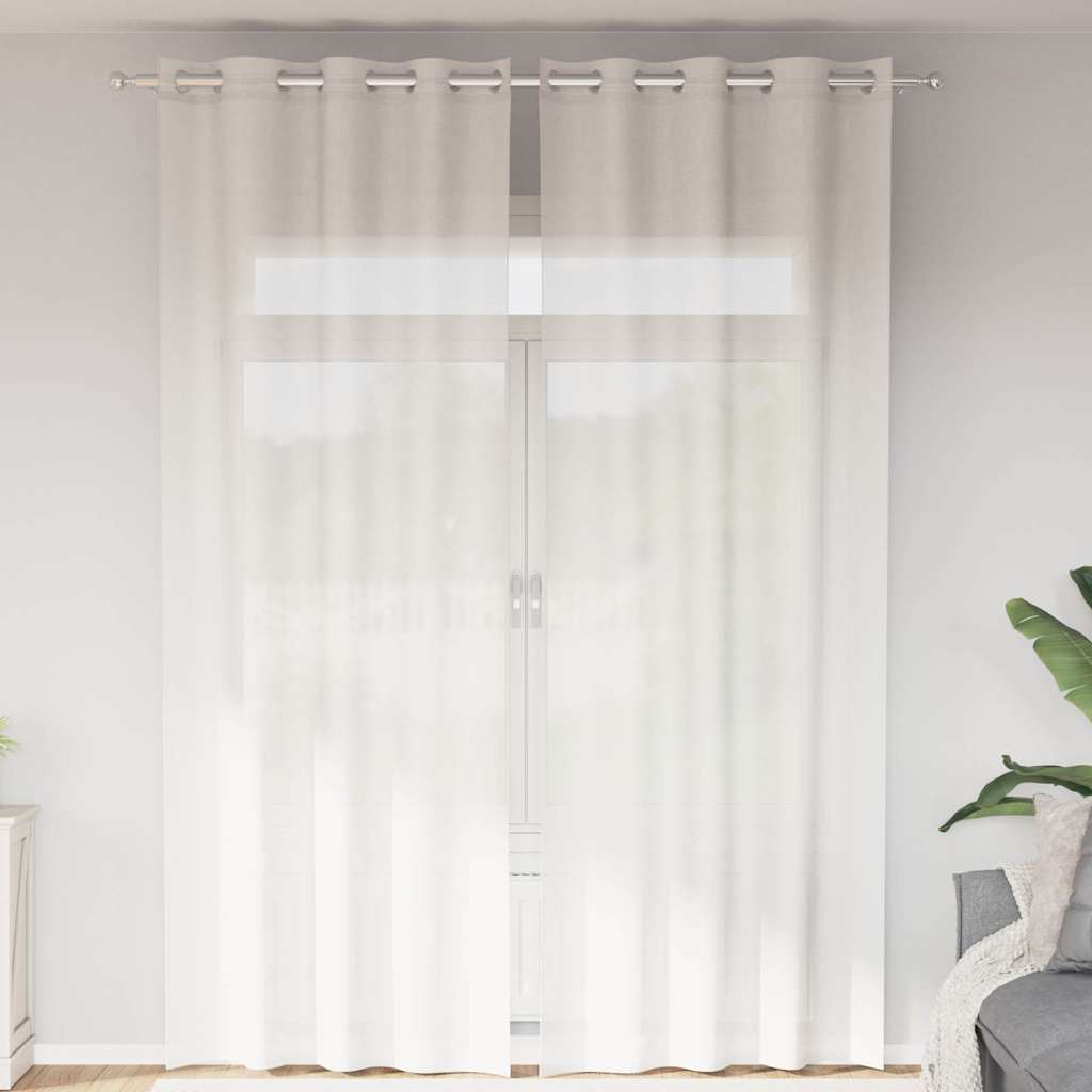 Vidaxl Gardinen Voile mit Ösen 2 Stück weiß