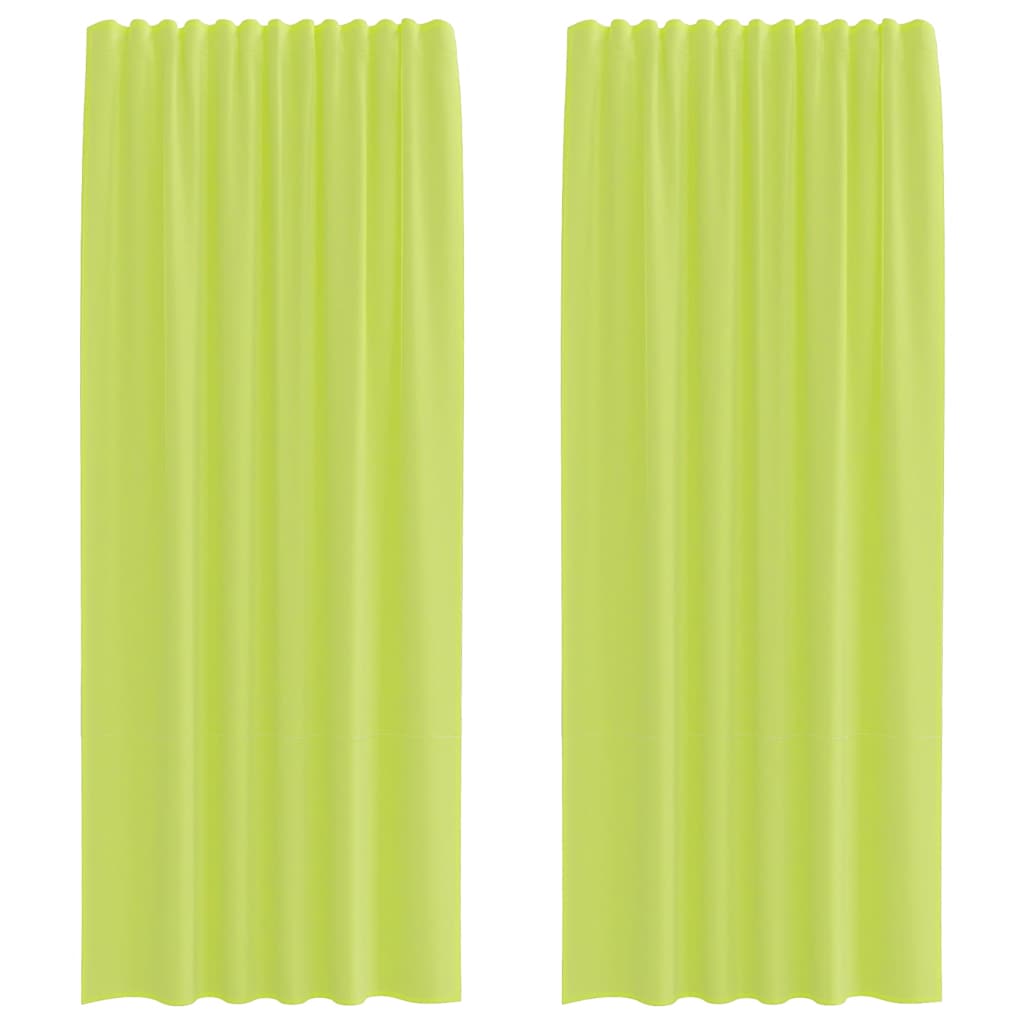Vidaxl Gardinen Voile mit Stangentaschen 2 Stück Apfelgrün