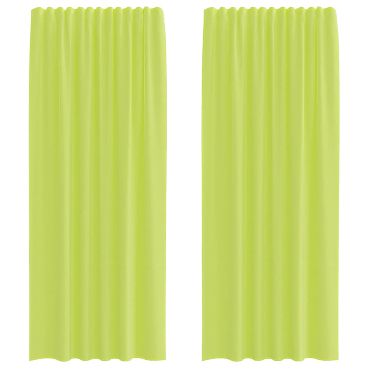 Vidaxl Gardinen Voile mit Stangentaschen 2 Stück Apfelgrün