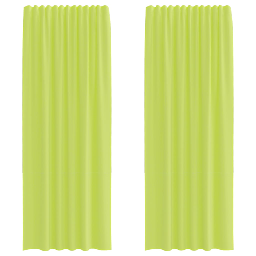 Vidaxl Gardinen Voile mit Stangentaschen 2 Stück Apfelgrün