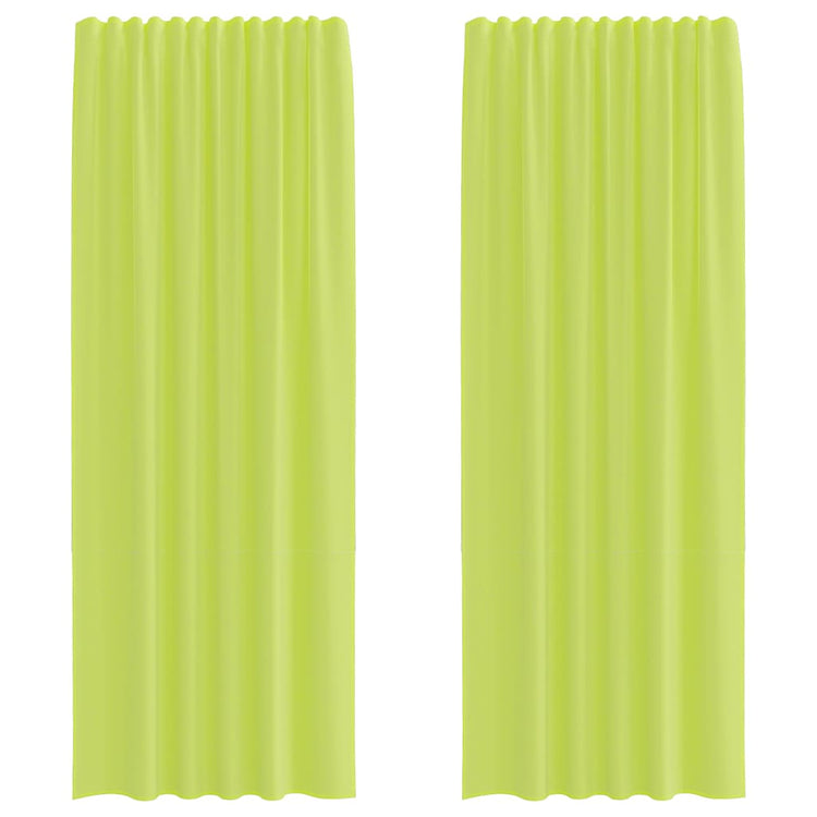 Vidaxl Gardinen Voile mit Stangentaschen 2 Stück Apfelgrün