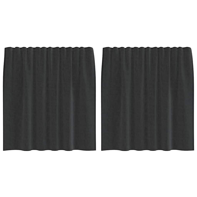 Vidaxl Gardinen Voile mit Stangentaschen 2 Stück schwarz