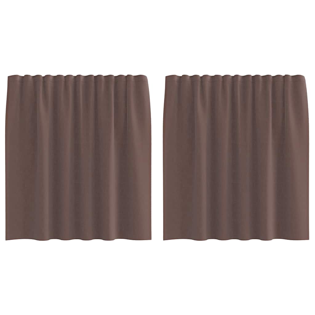 Vidaxl Gardinen Voile mit Stangentaschen 2 Stück braun
