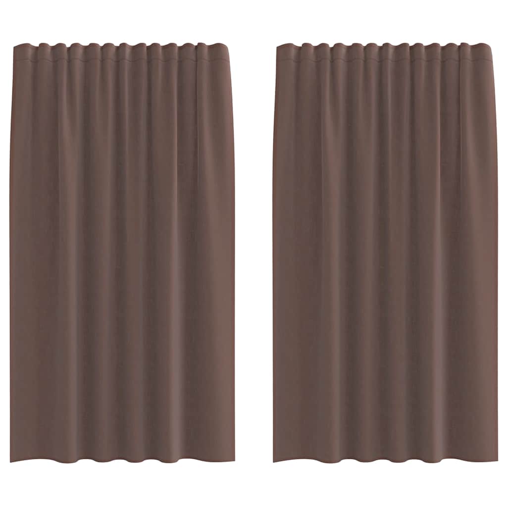 Vidaxl Gardinen Voile mit Stangentaschen 2 Stück braun