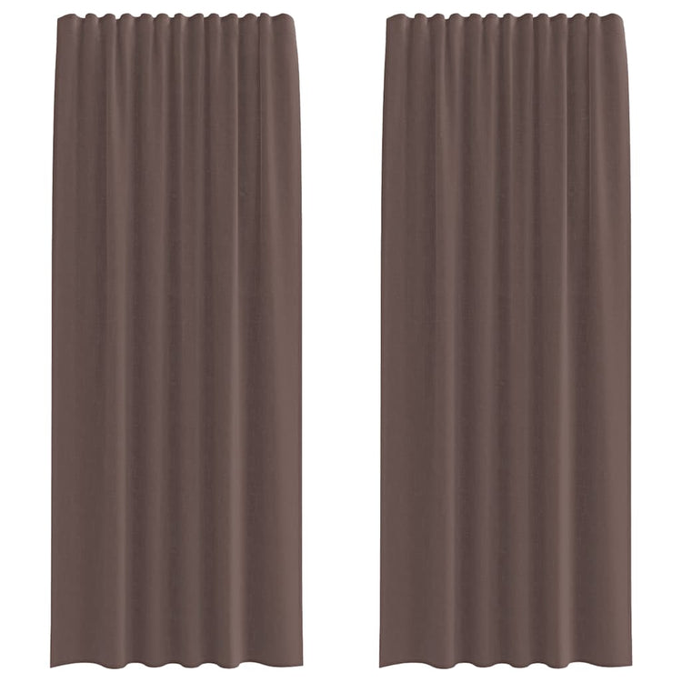 Vidaxl Gardinen Voile mit Stangentaschen 2 Stück braun