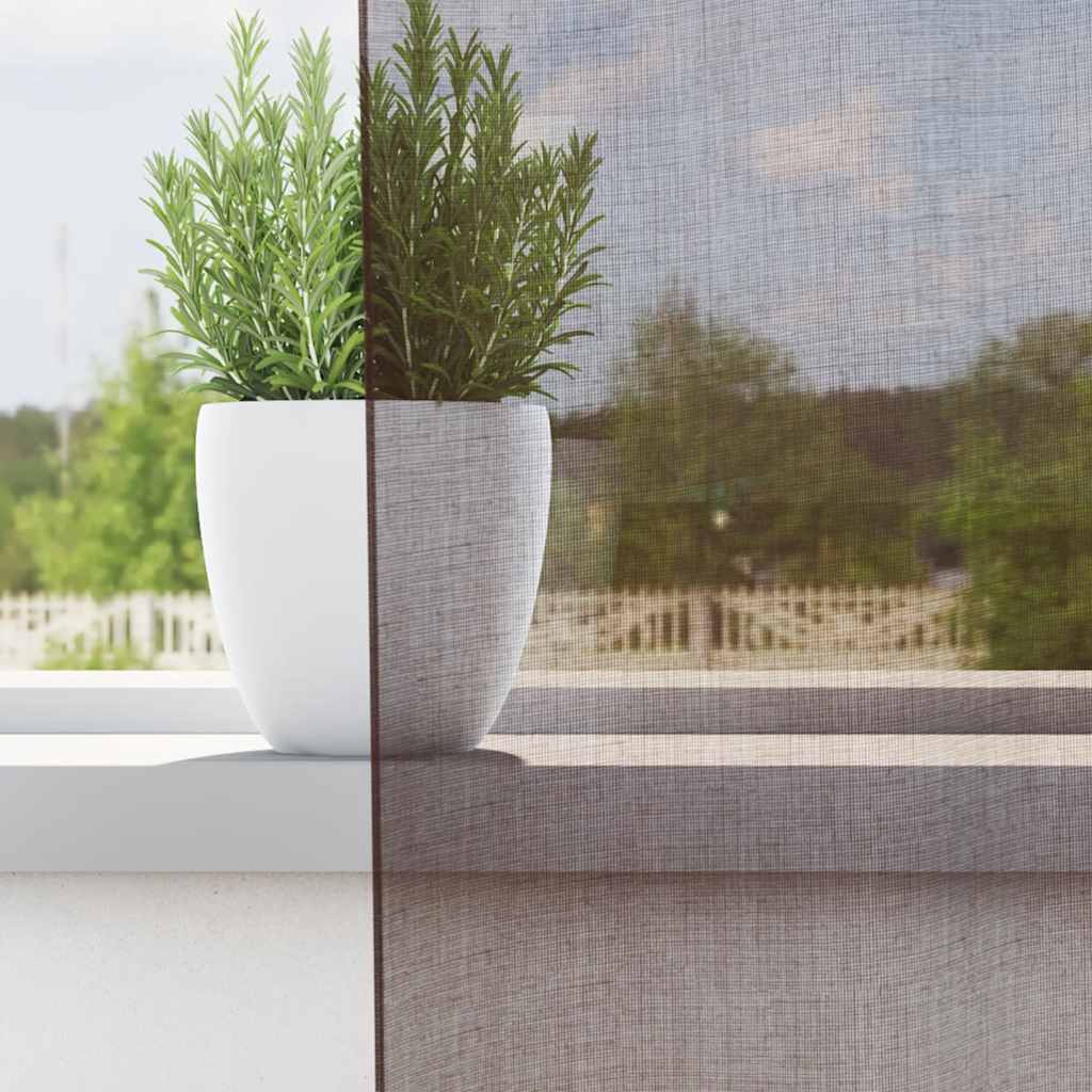 Vidaxl Gardinen Voile mit Stangentaschen 2 Stück braun
