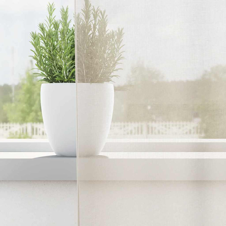 Vidaxl Gardinen Voile mit Stangentaschen 2 Stück cremefarben