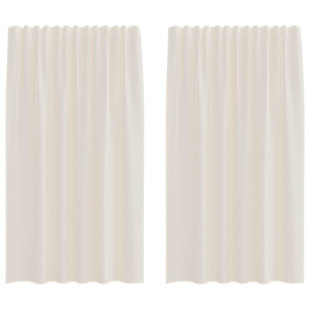 Vidaxl Gardinen Voile mit Stangentaschen 2 Stück cremefarben