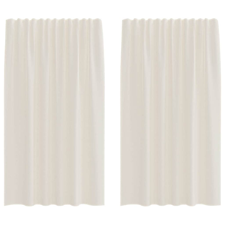 Vidaxl Gardinen Voile mit Stangentaschen 2 Stück cremefarben